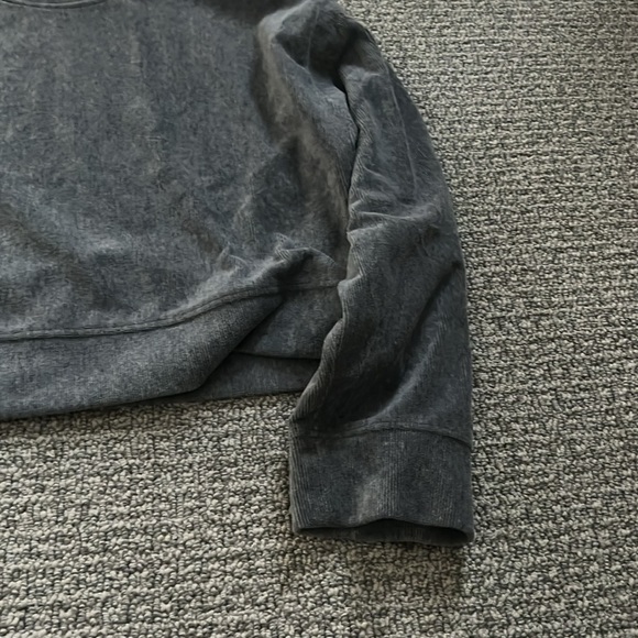 Zara Grey Cropped Sweatshirt Grey Sweater Top M - Picture 4 of 9